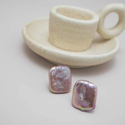 Pink Baroque Freshwater Pearl Stud Earrings - House Of Pearls